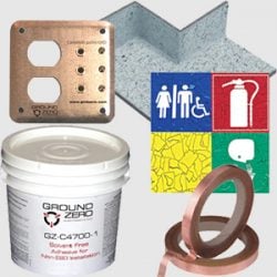 ESD Flooring Accessories - grounding plates, copper tape, adhesives